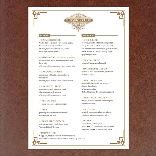 A simple and elegant menu design, potential ongoing jobs | Menu contest