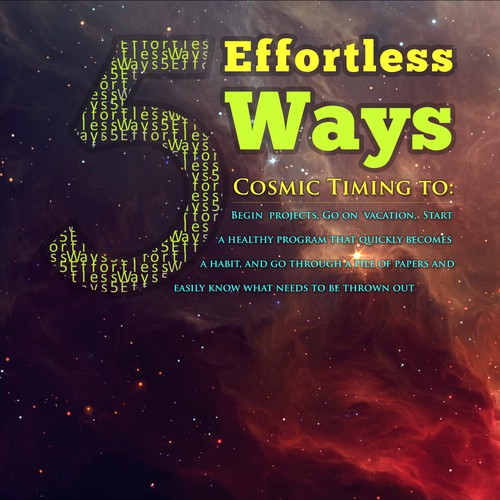 Book cover - 5 Effortless Ways - cosmic timing to begin projects, go on vacation.... etc Design by AsceticDesigners