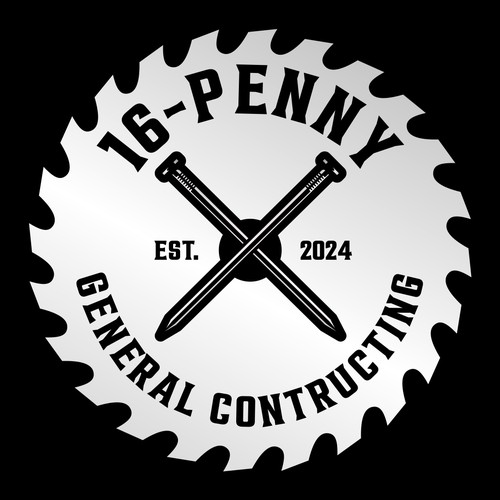 "16-Penny" Vintage Badge-Style Construction Logo Design by premankampung