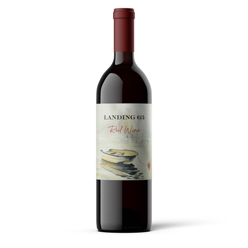 Landing 63 Wine Label Design by Shark1@