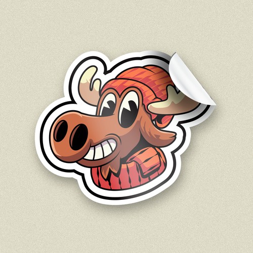 Marty Moose Sticker Design by Foursecond