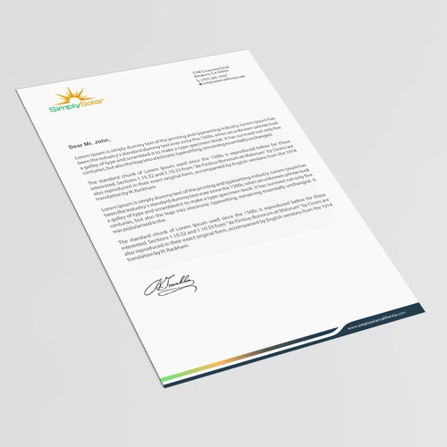 "Renewable Energy Company Letterhead" Design réalisé par thinkweb art