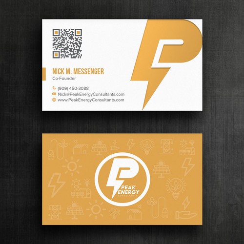 Modern Business Card Design for Electric Energy and Solar Company Design by Felix SH