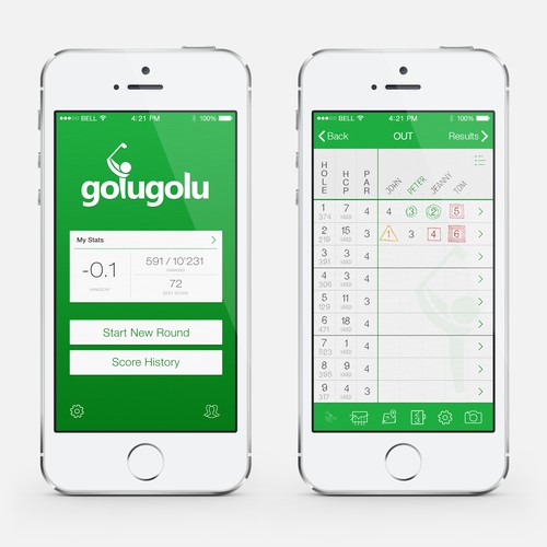 Golf Scorecard Mobile App Redesign | App design contest