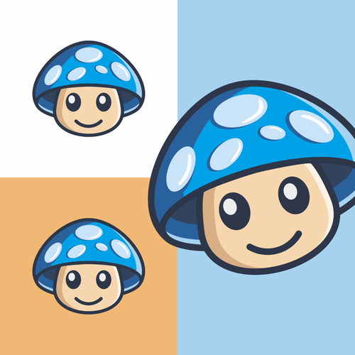 Youthful mushroom logo with eyes and a smile Design by chandra.k