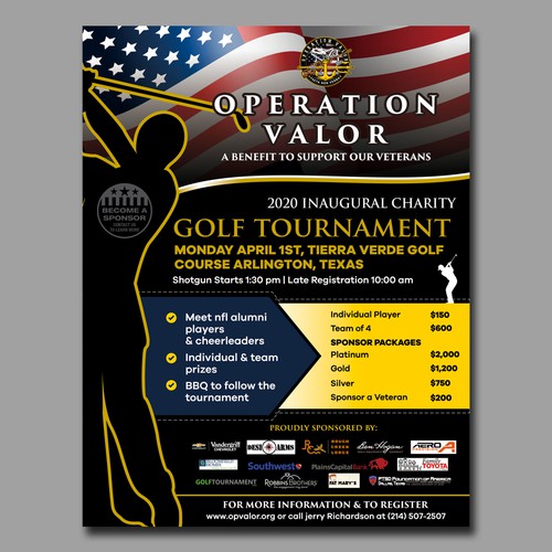 FLYER - Veteran's Charity Golf Tournament Design by Dzhafir