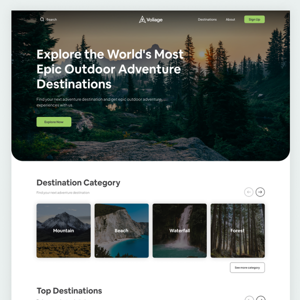 Website design for Outdoor Adventures