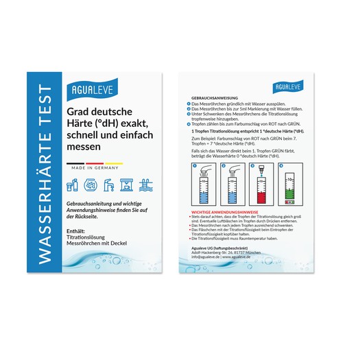 Design a label card for a water hardness testing kit Design by DesignSBS
