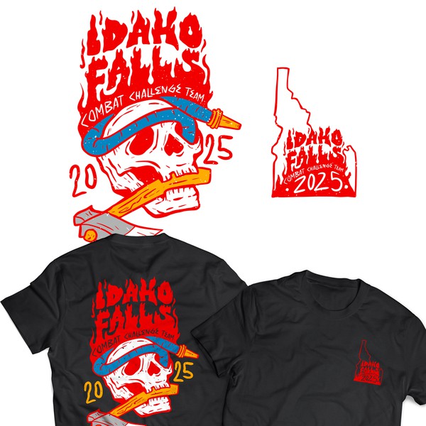 Grunge Distressed Skulls T-Shirt