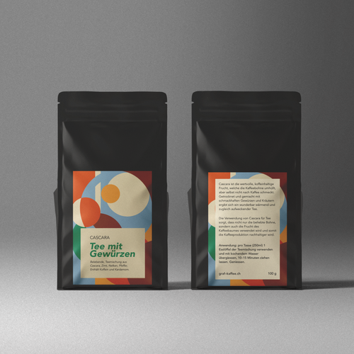 Cascara tea label Design by just.chaosofart