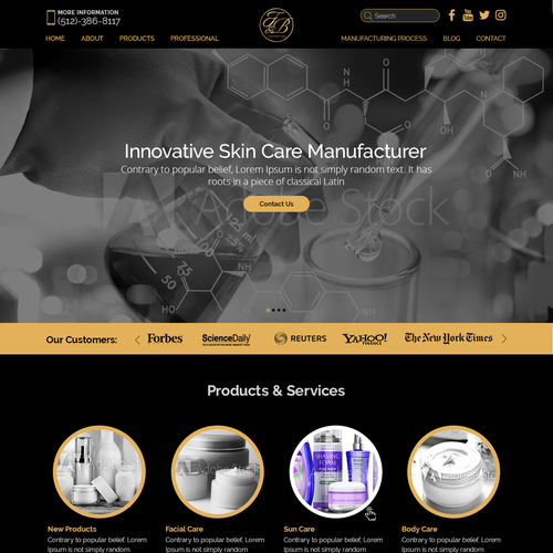 Black & gold themed website design Design by Creeative !con