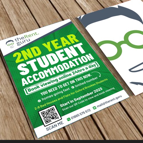 A5 Student Accommodation Flyer Design by DezinDragonz