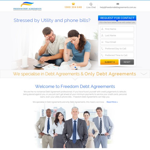 Make an awesome landing page that will generate enquiries Design by KashiArts