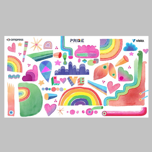 Virtual backgrounds for PRIDE month (multiple winners) Diseño de lofosparalogos