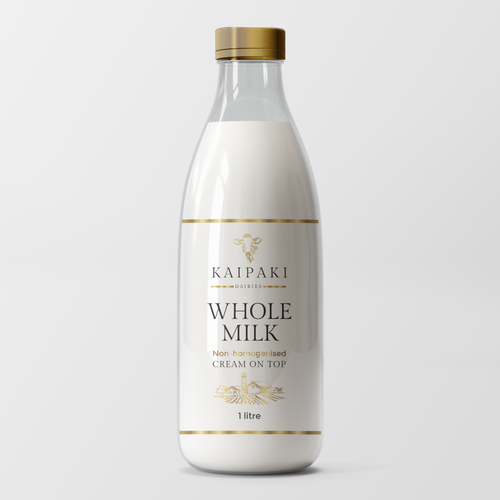 ANGRYCAT™さんのWe need a premium milk bottle design for 1 litre glass botltesデザイン