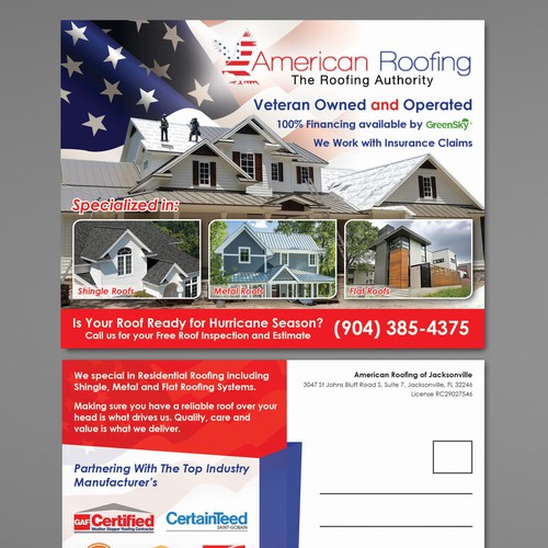 American Roofing Postcard | Postcard, flyer or print contest