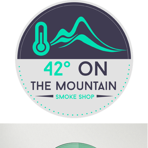 Create logo as the 42° is to look like 420 and then some mountains
and put "on the mountain" under smoke shop
 Design by ab2killer