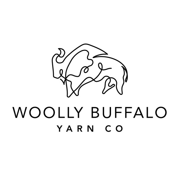 minimalist lone art style logo design for Wooly Buffalo Yarn Co.