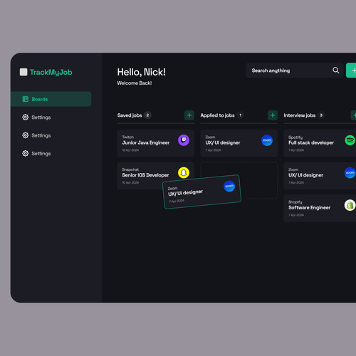 TrackMyJob (Job Tracker Web Application) Design by Nata_sam