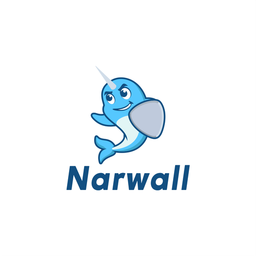 Create a cute, premium narwhal mascot for a bold, innovative COVID mask Design by DZenhar Studio