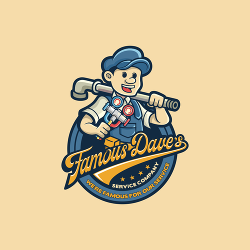 Famous Dave's Service Company Logo Design by VectorCrow87