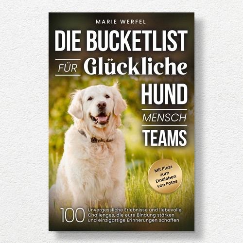 Design a harmonious, cute cover for a dog & human bucketlist Design by Kukira Design