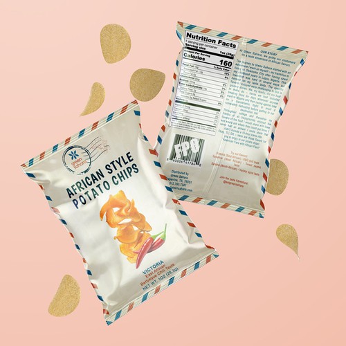 Design African style potato chips packaging Design by Hiba Attieh