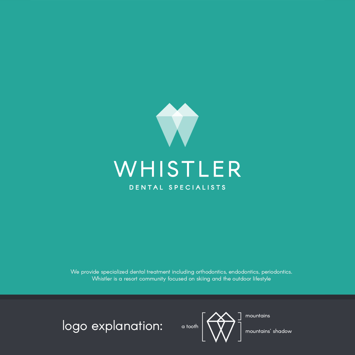Whistle logo with the title 'Whistler Dental Specialist'