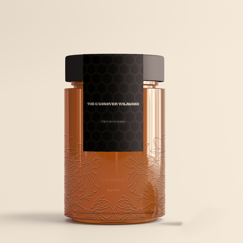 The Bees Need You! Wild Forest Honey Label Design. Design by ABUSAMRA