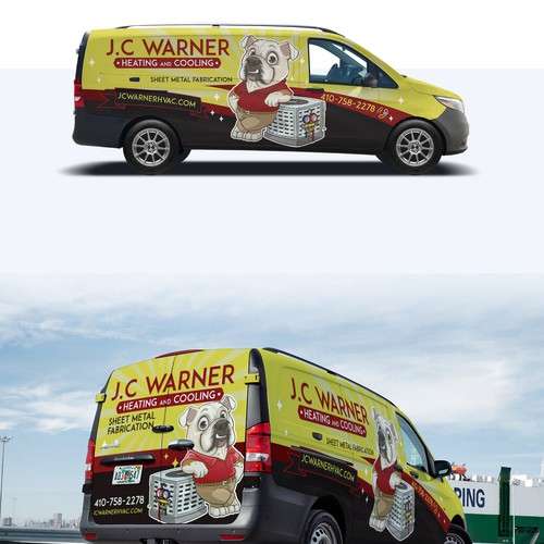 Wanted: van wrap design for hvac company (we have the mascot and