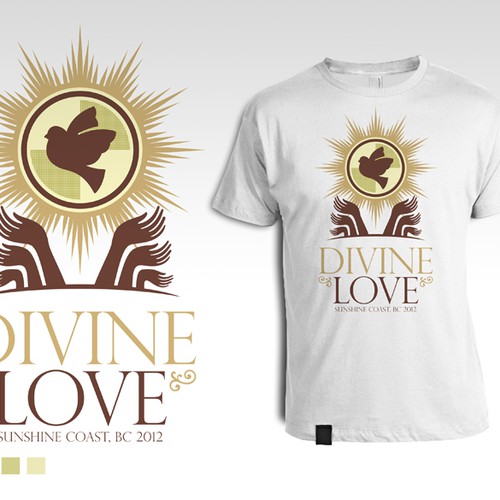 T-shirt design for a non-profit spiritual retreat. Design by Gohsantosa