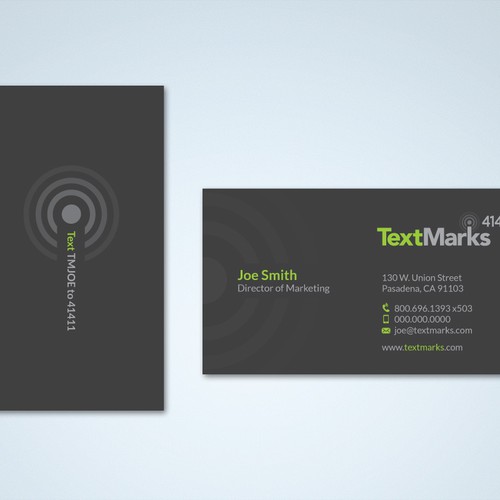 Create new business cards for text message provider Design by Tcmenk