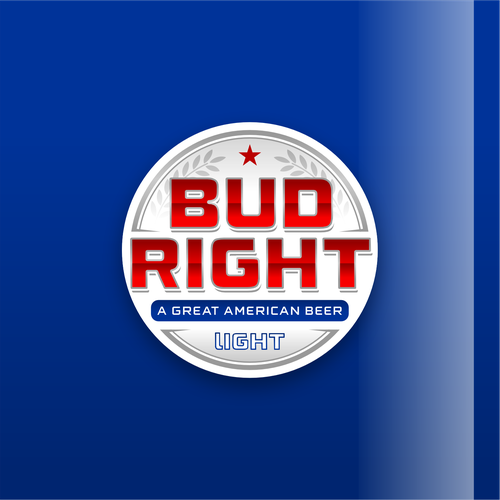 Bud Right.  The great new American Beer for good ol' fashioned American beer drinkers. Design by Voos Studio