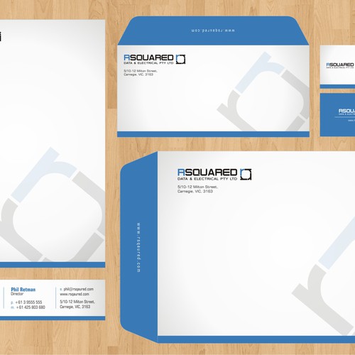 Help RSQUARED DATA & ELECTRICAL PTY LTD with a new stationery Ontwerp door malih