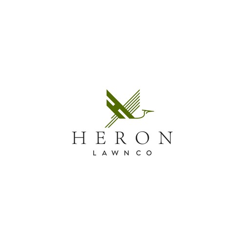 Modern Lawn Care Business with Heron Design by vikavita ✶︎