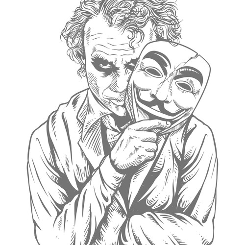 Tattoo Designs - Joker Anonymous Design by daniicahya