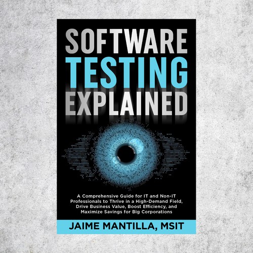 Design a clean/modern book cover for my software testing book Design by Sam Arts✮⋆˙