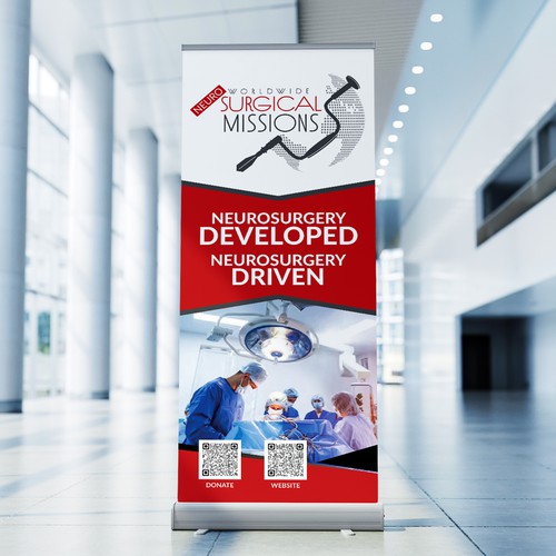 Surgical Non-Profit needs two 33x84in retractable banners for exhibitions Design by Saqi.KTS