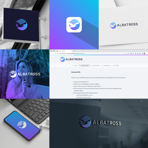 Create a logo for Albatross, a database migration tool. Design by m.alvn™