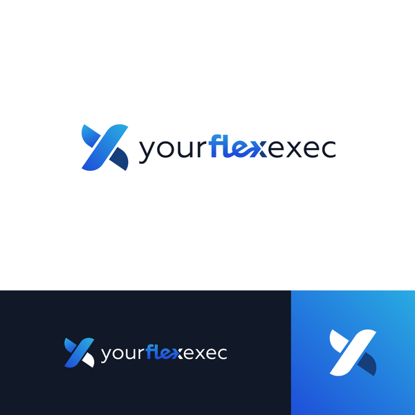 Y flex to X logo concept