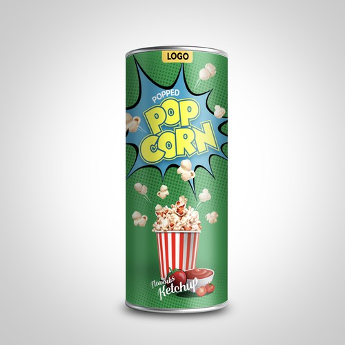 Premium Quality Popped Pop Corn Packaging Design by sougatacreative