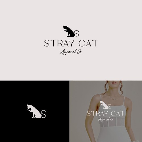Logo for Stray Cat Apparel Co. - Clothing brand that donates 100% to saving cats! Design by J*U*L