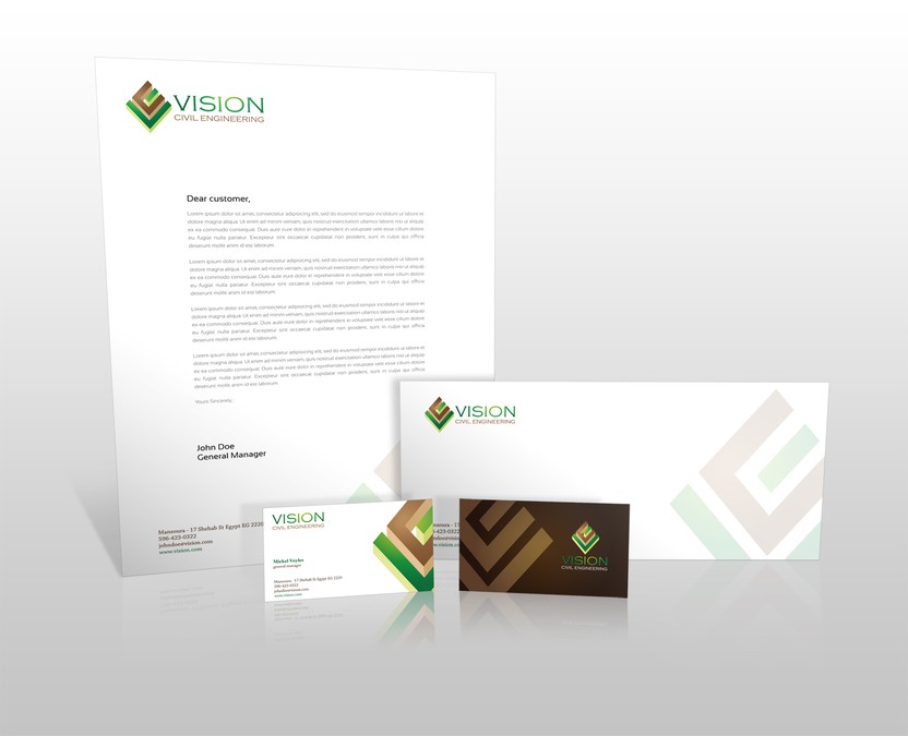 Stationery for Vision Civil Engineering Stationery contest