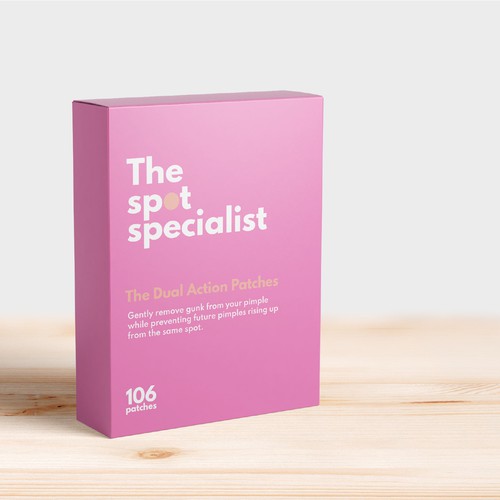 Pimple Patch PACKAGING to appeal to FEMALE BEAUTY user Design by BarbaraKu