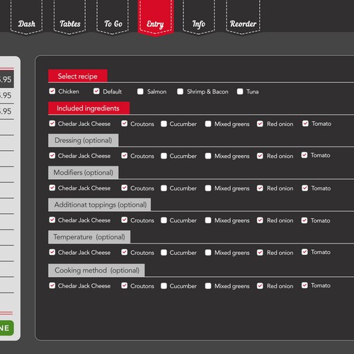 Redesigning a new user interface for a restaurant point-of-sale system Design by DesignFairy