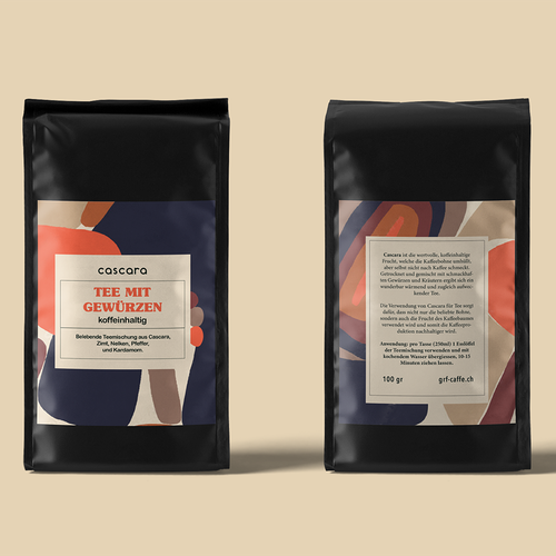 Cascara tea label Design by aran&xa