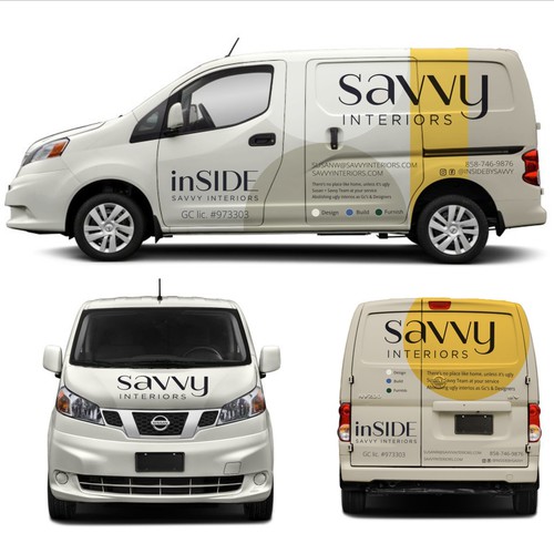 Design build furnish firm needs cool luxury sleek modern Van wrap Réalisé par T i f a n y' s