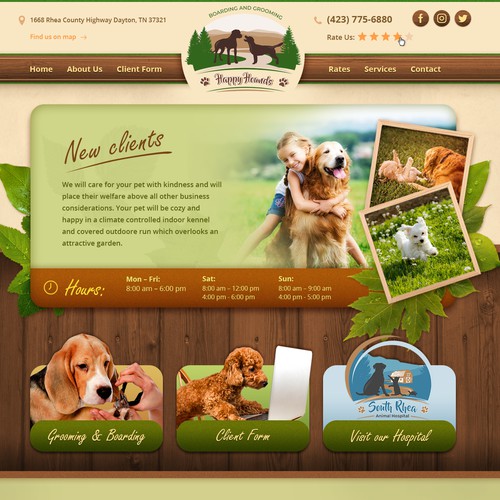 Website Redesign for Animal Business Diseño de more-d