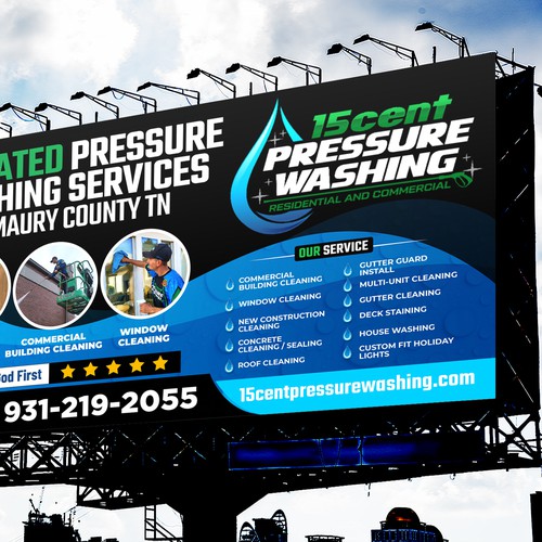 Modern Pressure Washing Billboard Design by Sketch Media™