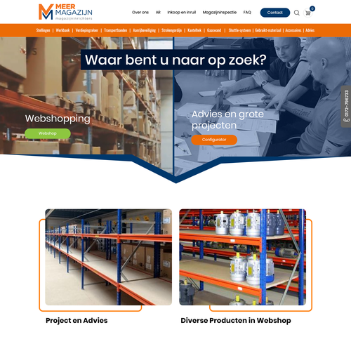 Creative website templates for a leading pallet racks company_ Meermagazijn Design by Technology Wisdom